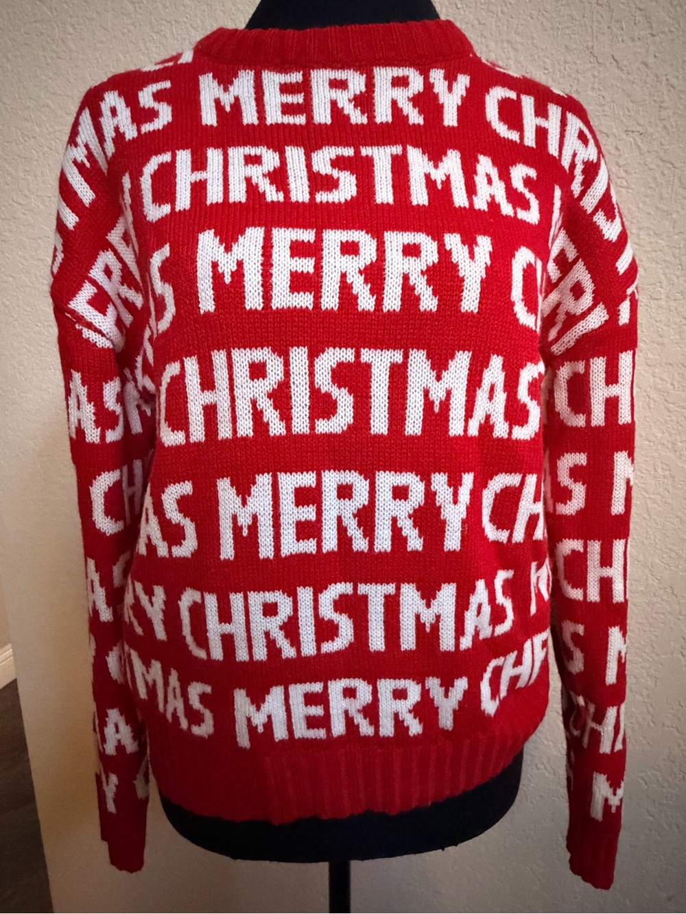 Urban Heritage Red and White 'Merry Christmas' Crewneck Sweater